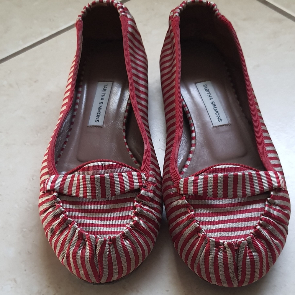 Tabitha Simmons Striped Flats
